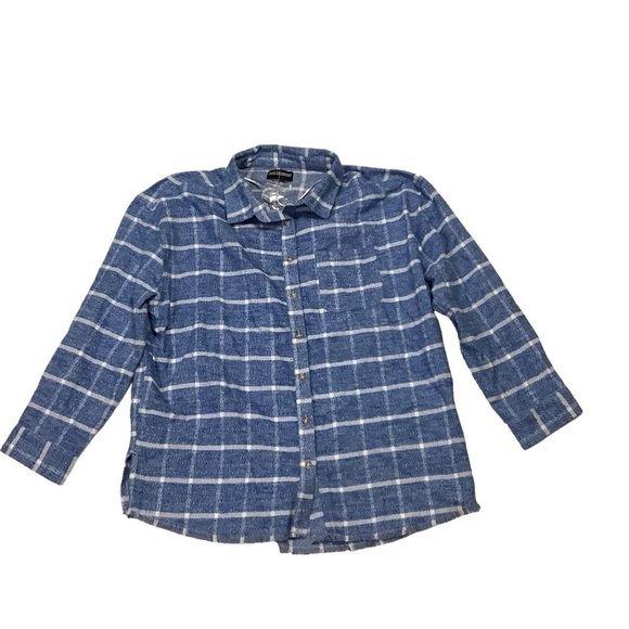 NWT Kittenish Oversized Flannel Shirt Shacket Sz Large Blue - Picture 1 of 6